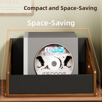 Vinilo įrašų laikymo laikiklis iš MDF ir akrilo, šiuolaikiškas minimalistinis dizainas, modelis 2218083829504804096, daugiafunkcinis