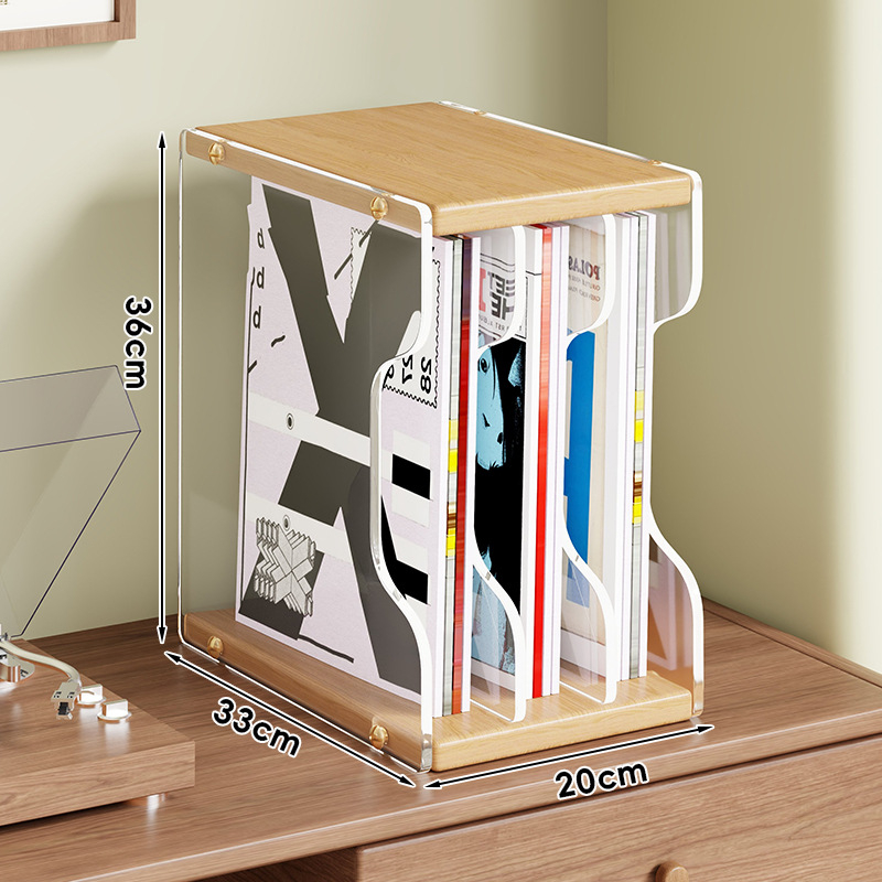 Vinilo įrašų laikymo laikiklis iš MDF ir akrilo, šiuolaikiškas minimalistinis dizainas, modelis 2218083829504804096, daugiafunkcinis