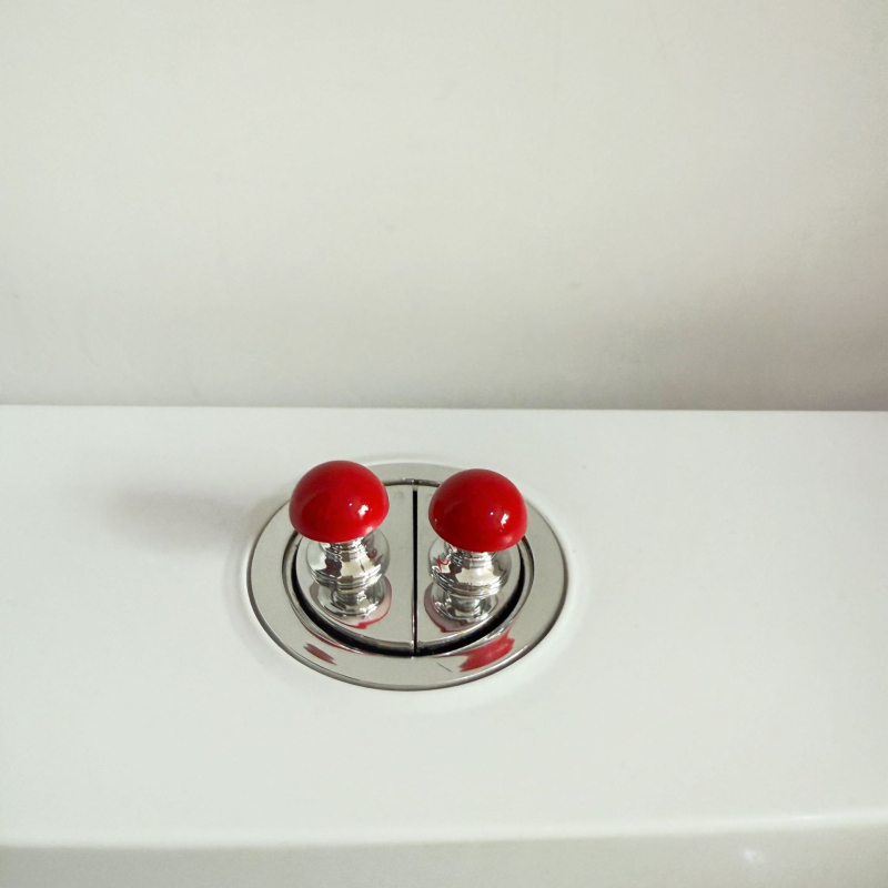 Toaletni gumb za ispiranje s dizajnom malog rajčica – podizivač poklopca, moderan minimalistički stil (Materijal: Drugo; Marka: Friendly; Način upotrebe: Pritisnite)