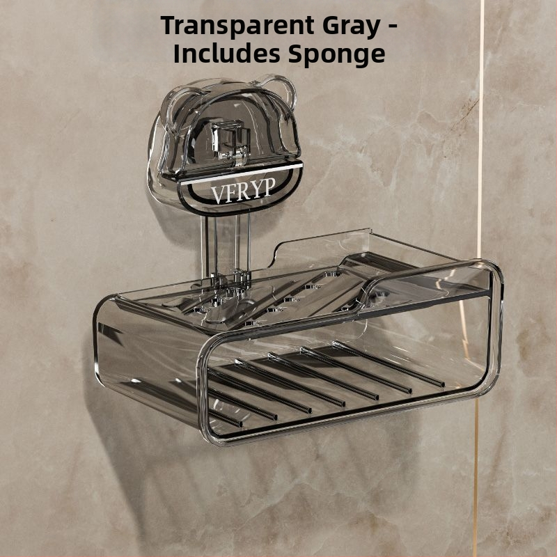 Seininis muilo laikiklis su siurbtukais, be gręžimo, dviejų dalių rinkinys, iš plastiko, CE sertifikatas, paprastas ir modernus stilius