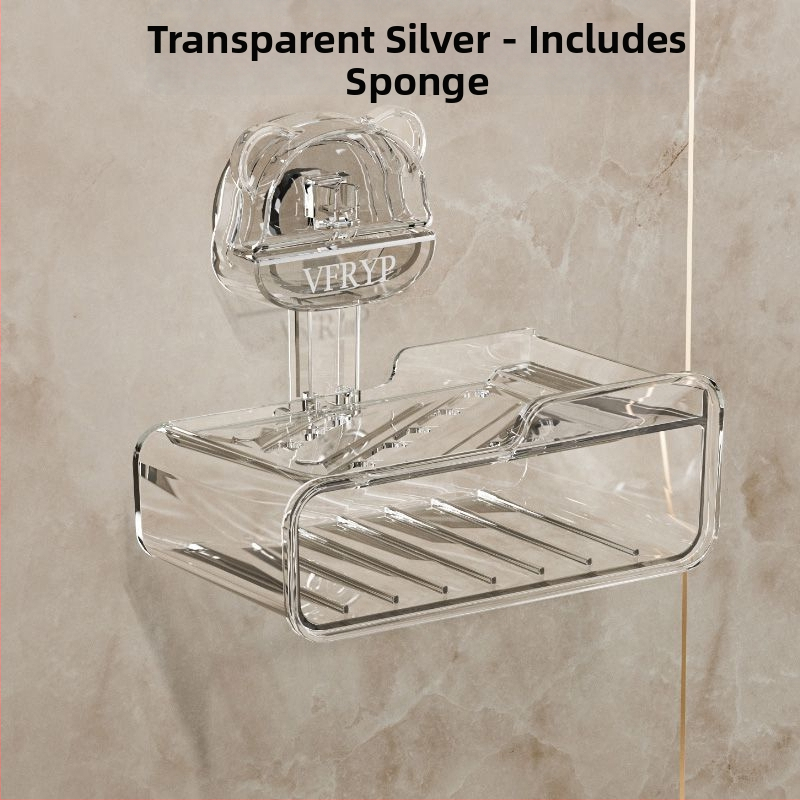 Seininis muilo laikiklis su siurbtukais, be gręžimo, dviejų dalių rinkinys, iš plastiko, CE sertifikatas, paprastas ir modernus stilius