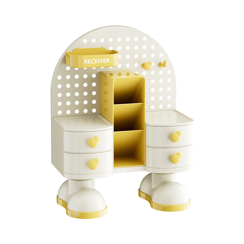 Desktop kutija za pohranu s pregradama, PP plast, 18 L kapaciteta, višenamjenska polica za dnevni boravak, studij i spavaću sobu