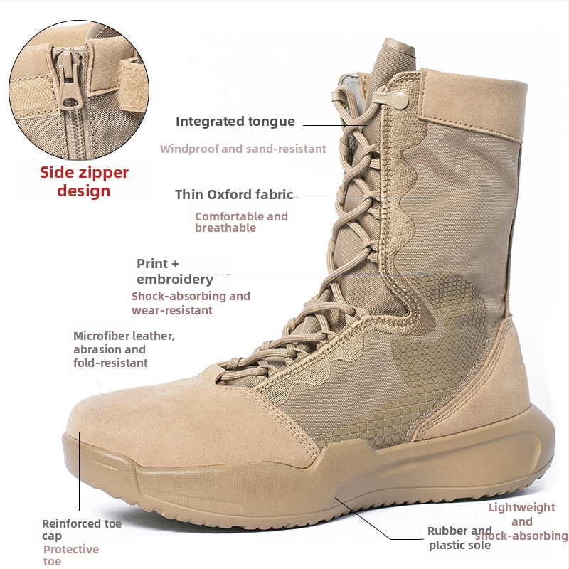 Militārie tuksnesa zābaki, ļoti vieglas pārgājienu kurpes, mikrofibra materiāls, universālas pieaugušajiem, modelis 2025