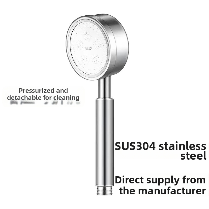 304 nerūdijančio plieno dušo galvutės komplektas | rankinis spaudžiamas lietaus dušas | rankinis montavimas | apvalus formos | Modelis: 304 dušo galvutė