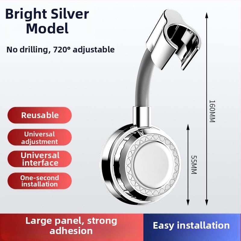 Dušo galvos laikiklis su lipniu montavimu, nerūdijantis plienas, be gręžimo, naujas Kinijos stilius