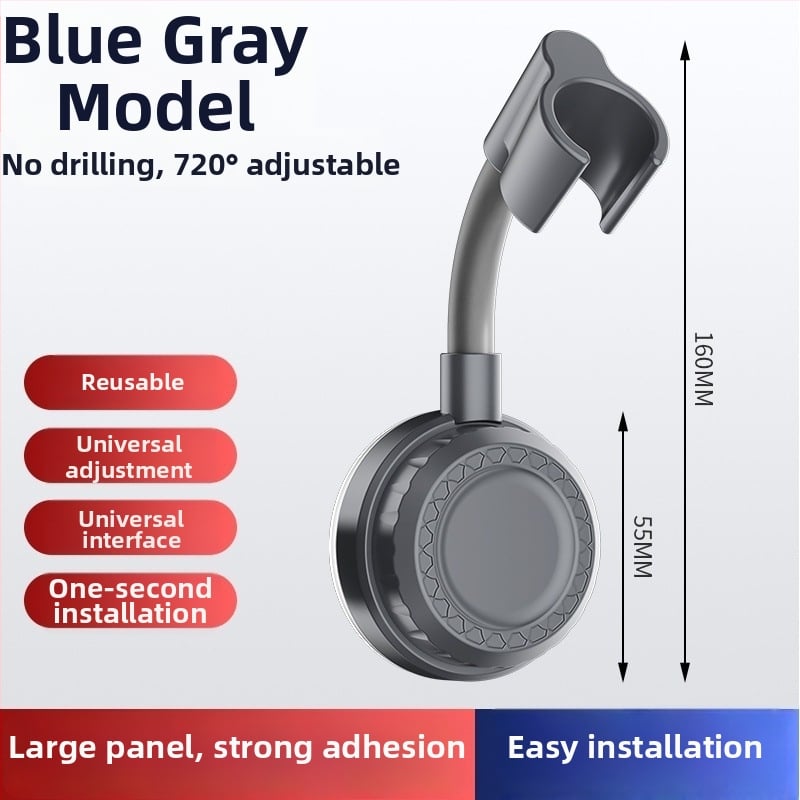 Dušo galvos laikiklis su lipniu montavimu, nerūdijantis plienas, be gręžimo, naujas Kinijos stilius