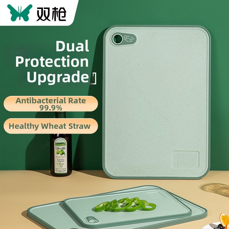 Double Gun lõikelaud – kahekülgse, nisuõledest valmistatud, beebitoitumise ja puuviljade lõikamiseks