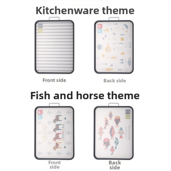 Hong Junda Plastikinė dviejų pusių pjaustymo lenta daržovėms, tešlai ir vaisiams — antibakterinė, neslystanti, atspari pelėsiams