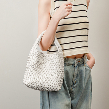 PU nahast vöödiline kott magnetilise luku, polüestervooder, üks rihm