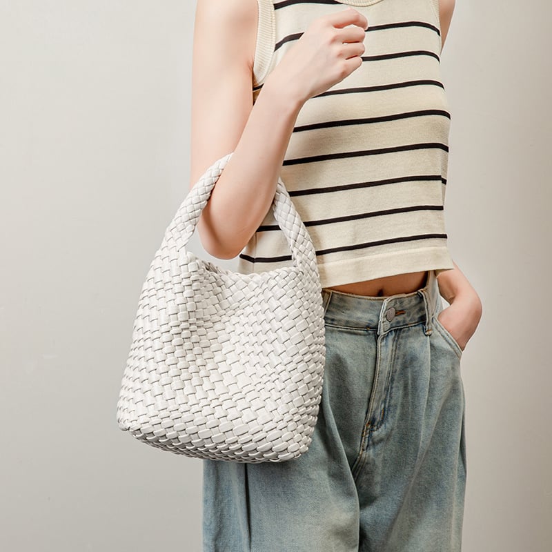 PU nahast vöödiline kott magnetilise luku, polüestervooder, üks rihm