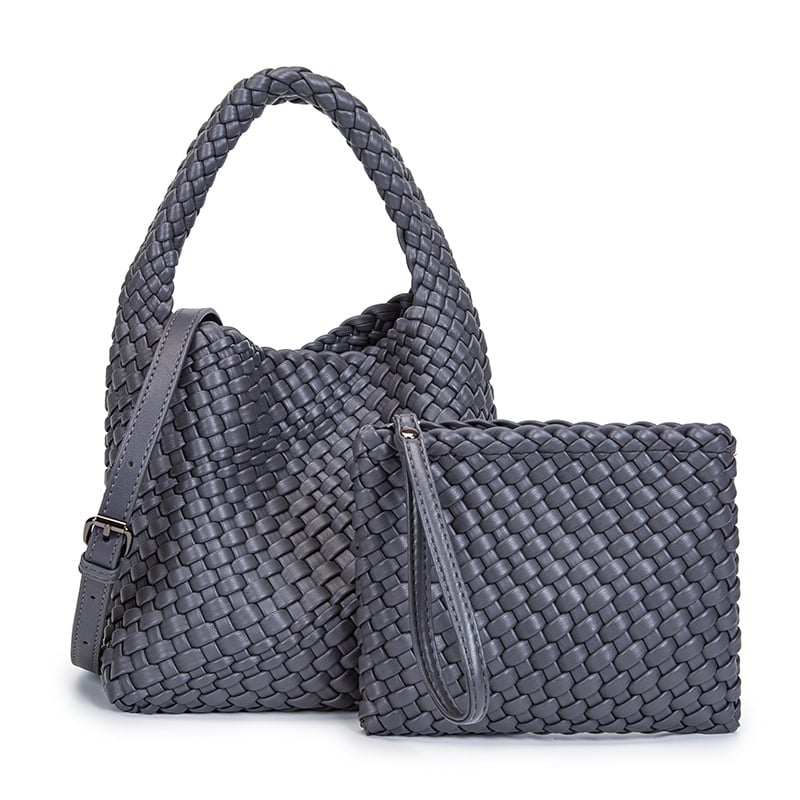 PU nahast vöödiline kott magnetilise luku, polüestervooder, üks rihm