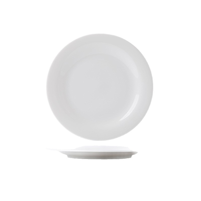 Keraminė plokščios formos lėkštė, apvali, tinkama mikrobangų krosnelėms, su underglazės spalva