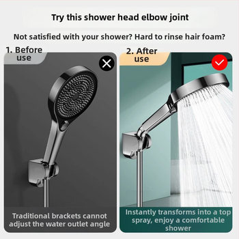 Dušas galvas leņķa regulators — 135° leņķis, 4 punktu regulējams savienotājs, nerūsējošais tērauds, Boonen