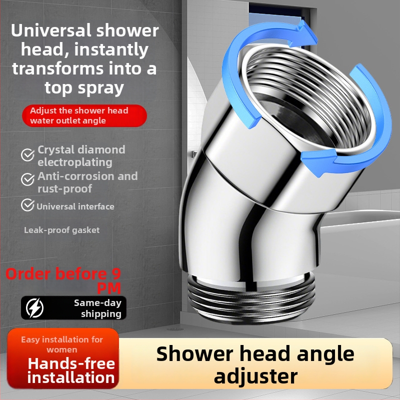 Dušas galvas leņķa regulators — 135° leņķis, 4 punktu regulējams savienotājs, nerūsējošais tērauds, Boonen