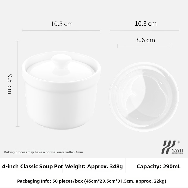 Viešbučio keraminė sriubos puodelis – magnio porcelianas, po glazūra danga, pritaikymas, logotipo spauda