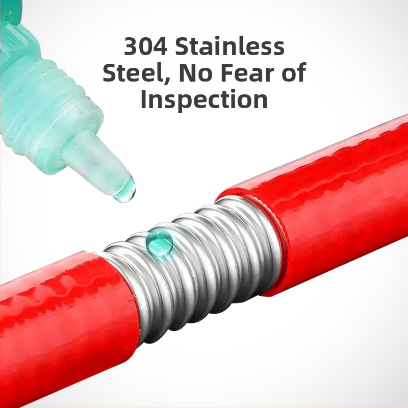 304 roostevabast terasest soonik PVC-kattega, paksenenud, plahvatuskindel ja põletuste eest kaitsev, kuumale ja külmale veele