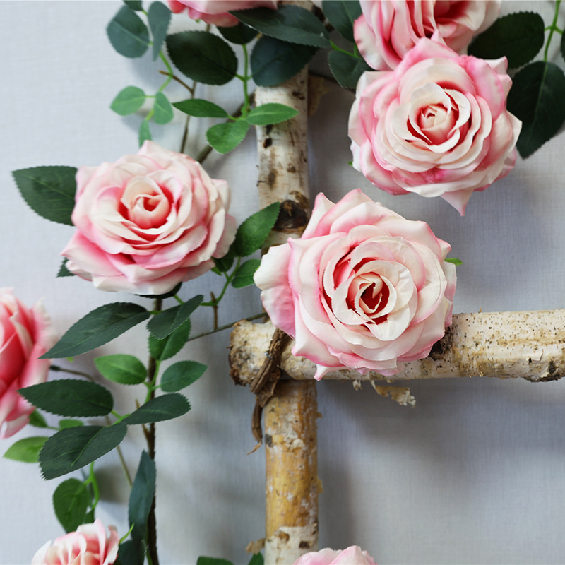 Viseća biljka za zid s plastičnim cvjetovima, imitacija rotana, serija Wedding Home, polu ručna i polu mehanička izrada