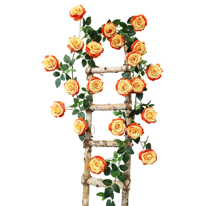 Viseća biljka za zid s plastičnim cvjetovima, imitacija rotana, serija Wedding Home, polu ručna i polu mehanička izrada