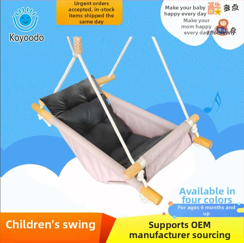 Dječja viseća stolica – KOYOODO, tkanina, drveni okvir, nasloni za ruke, intelektualni razvoj