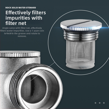 Messingist WC-nurgakraan filtriga, käsitsi paigaldamine, normaalne rõhk, sobib WC-ile, 197 g