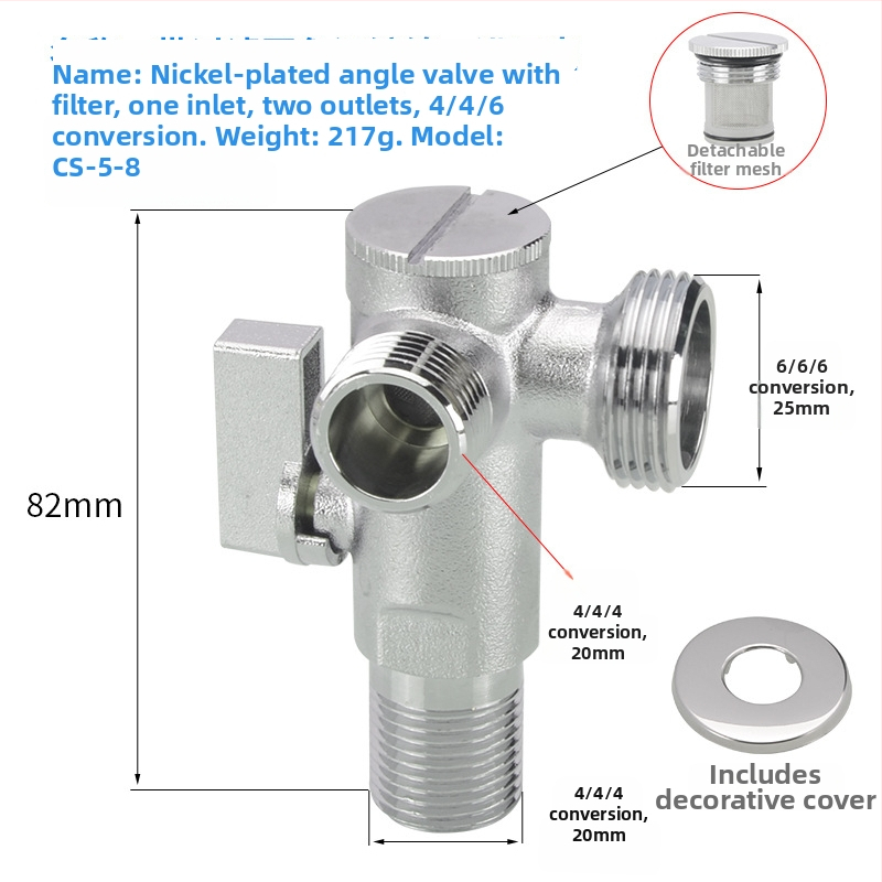 Messingist WC-nurgakraan filtriga, käsitsi paigaldamine, normaalne rõhk, sobib WC-ile, 197 g