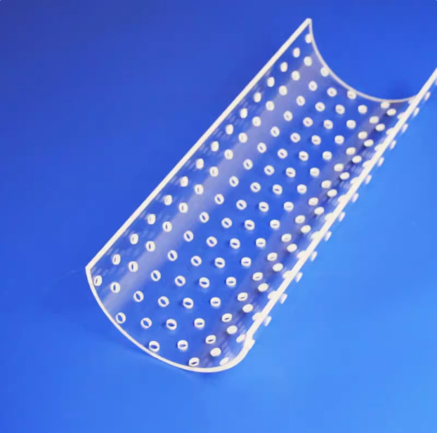 Elfa Quartz görbe perforált kvarc üvegcső grillfedél gáztűzhelyhez – magas hőmérséklet- és korrózióállóság