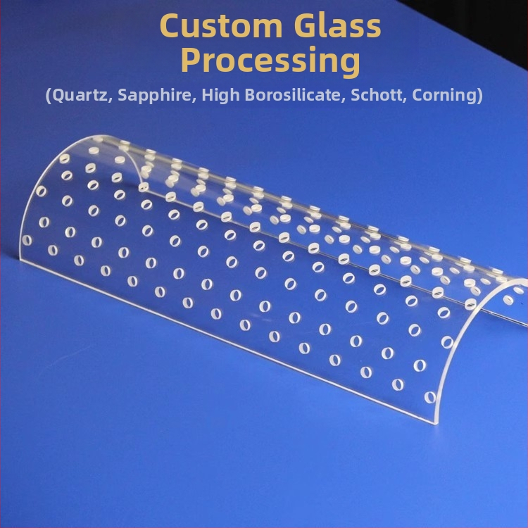 Elfa Quartz išlenkta perforuota kvarcinio stiklo vamzdelė su grotelių dangteliu dujinei viryklei – aukštos temperatūros atsparumas ir korozijos atsparumas