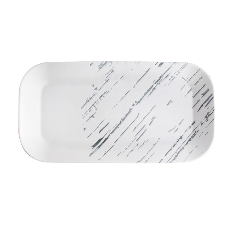 Portselaninė stačiakampė lėkštė, šiaurietiško stiliaus, glazūruotas paviršius, tinkama mikrobangų krosnalei