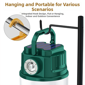 LED palapinės lemputė, įkraunama, 3,7 V, 10 W, rankinis jungiklis