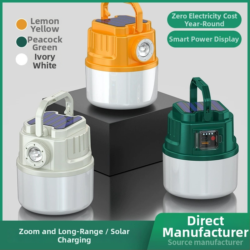 LED palapinės lemputė, įkraunama, 3,7 V, 10 W, rankinis jungiklis