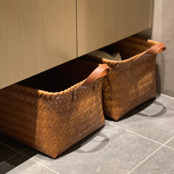 Spremnik za pohranu - retro američkog stila, imitacija ratana, PP materijal, višenamjenski organizator za deke, donje rublje, voće, povrće, lijekove i odjeću