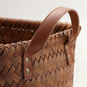 Spremnik za pohranu - retro američkog stila, imitacija ratana, PP materijal, višenamjenski organizator za deke, donje rublje, voće, povrće, lijekove i odjeću