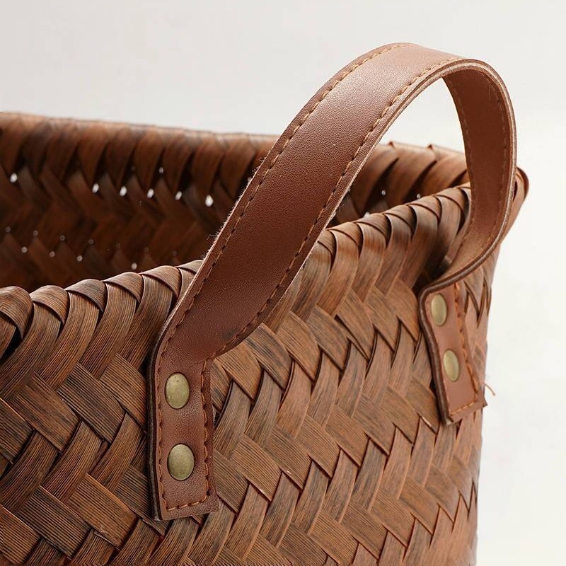 Spremnik za pohranu - retro američkog stila, imitacija ratana, PP materijal, višenamjenski organizator za deke, donje rublje, voće, povrće, lijekove i odjeću