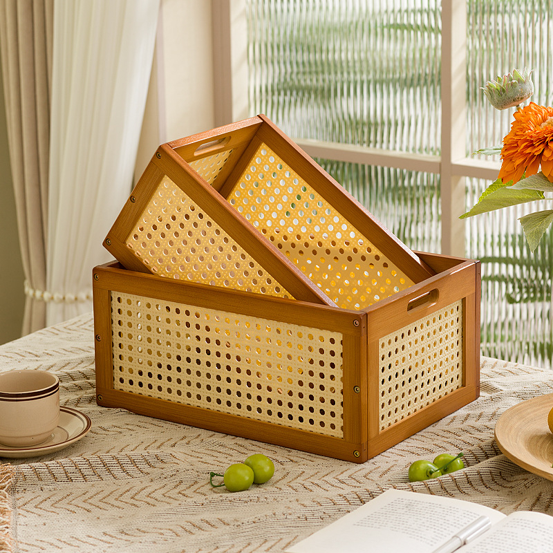 Spremnik koš za pohranu od bambusa – moderni minimalistički stil – za dnevni boravak, spavaću sobu, odjeću i igračke