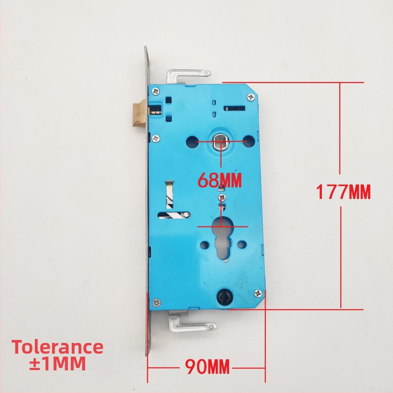 Drošības durvju roktņa bloķēšanas korpuss — dubulti dzīvs bloķis, modelis 8518, materiāls: dzelzs + nerūsējošs tērauds, svars 650 g, mūsdienīgs minimālisma stils