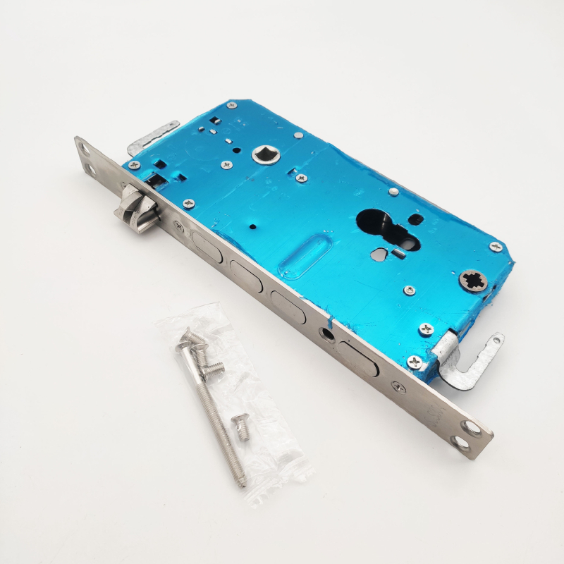 Apsauginių durų rankenos užrakinimo korpusas — dvigubo gyvo užrakto korpusas, modelis 8518, medžiaga: geležis + nerūdijantis plienas, svoris 650 g, šiuolaikinio minimalistinio stiliaus