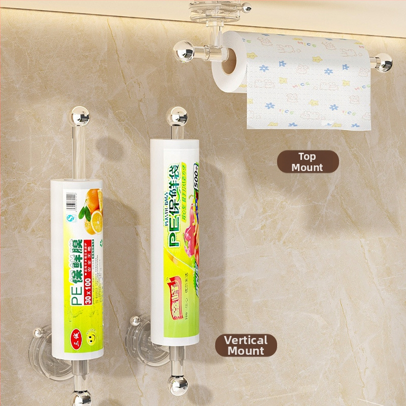 Virtuves sienas turētājs ar vakuuma sūkņa stiprinājumu salvetēm un rulonam, bez urbšanas uzstādīšanas (Materiāls: Plastika; Zīmols: Matsumoto; Privāta etiķete: Jā; Stils: Light Luxury; Iepakojums: 35 gab.)