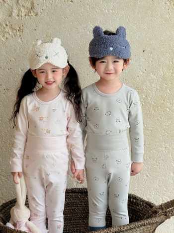 Dječji unisex pamukni set pidžama za jesen-zimu (okrugli vrat, mekana obrada)