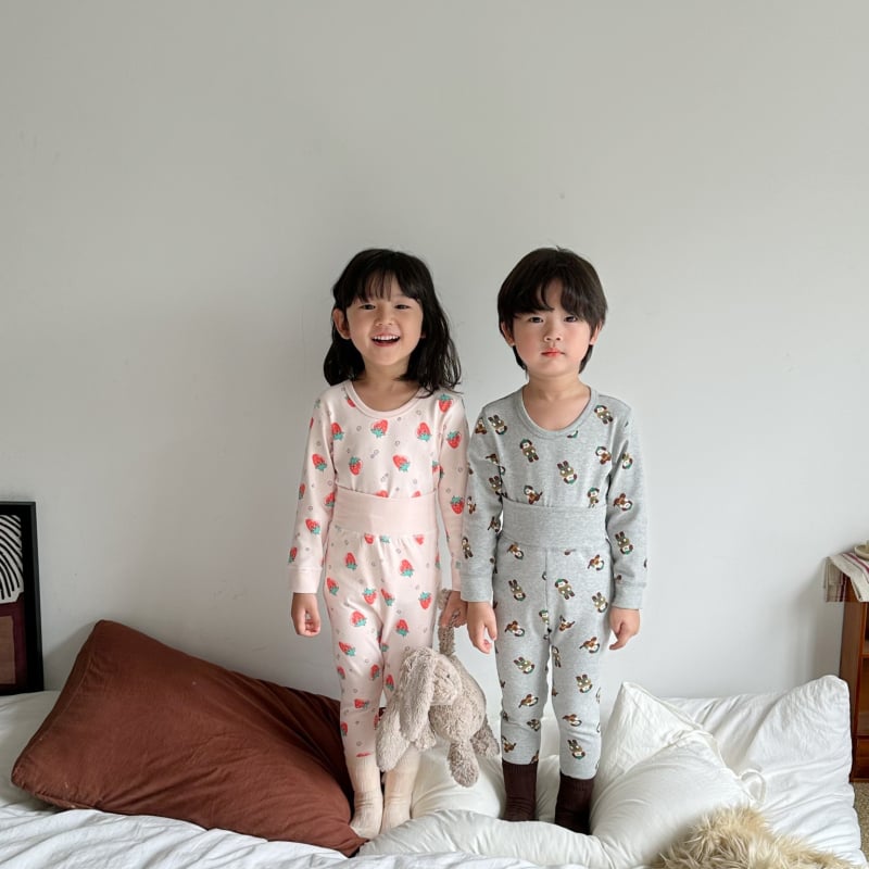 Dječji unisex pamukni set pidžama za jesen-zimu (okrugli vrat, mekana obrada)