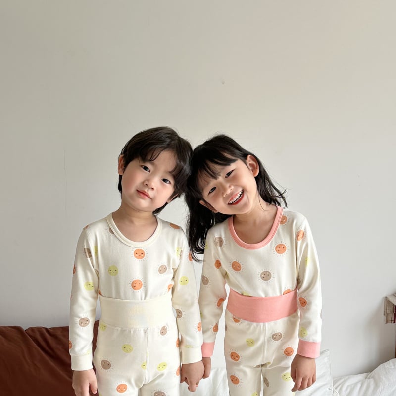 Dječji unisex pamukni set pidžama za jesen-zimu (okrugli vrat, mekana obrada)