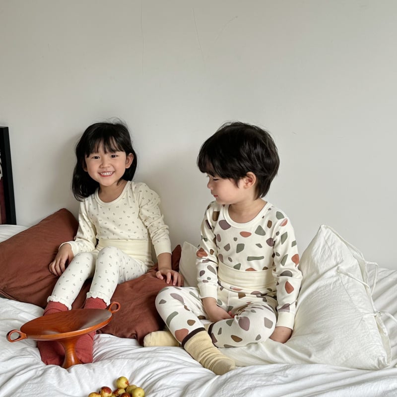 Dječji unisex pamukni set pidžama za jesen-zimu (okrugli vrat, mekana obrada)