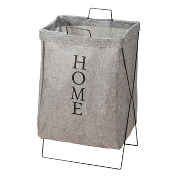 Koš za rublje sa stalkom od kovanog željeza, sklopivi platneni koš, moderni minimalistički dizajn; materijal: poliester-bavlano platno i poliester len