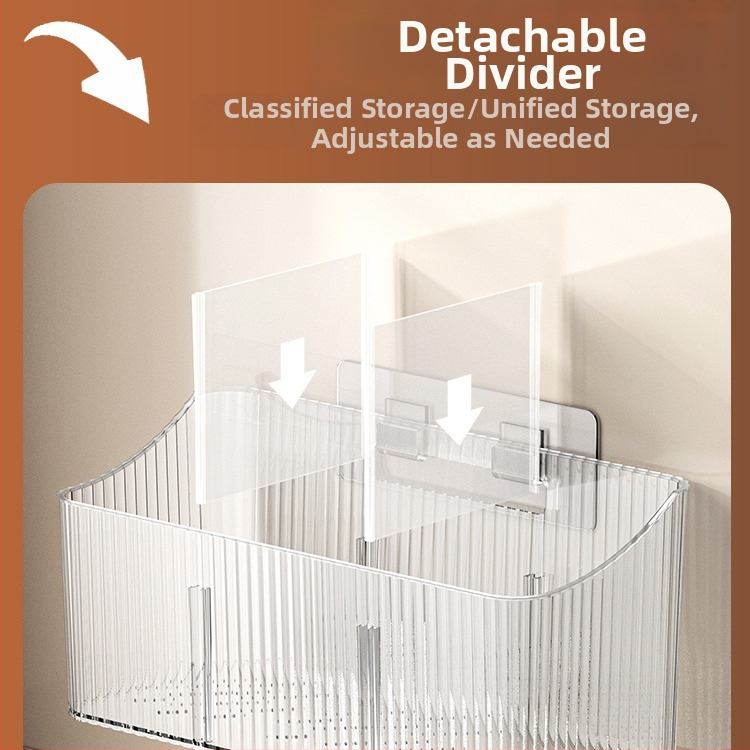 Skaidrus sieninis sandėliavimo krepšelis česnakui, imbierui ir svogūnams – plastikas, be skylių, virtuvės organizatorius