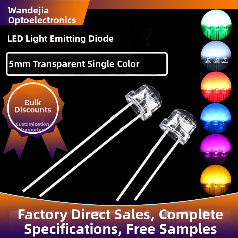 LED lampiņu krellītes slamīgā cepurītes stilā, caurspīdīgas; Darba spriegums 1.8-3.0 V; Straume 20 mA; Jauda 0.06 W; Gaismas jauda 5000-6000 mcd; Čips: Sanan