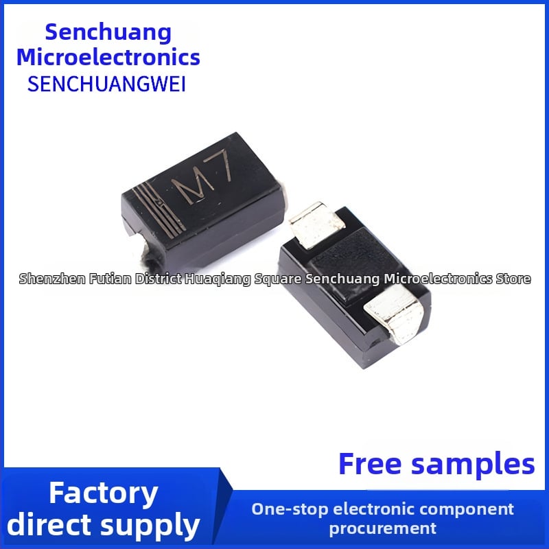 Redresinė dioda 1N4007 – 1A 1000V, SMA pakuotė (DO-214AC)