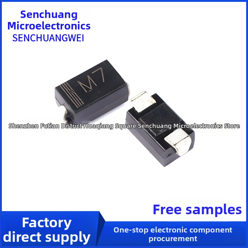 Redresinė dioda 1N4007 – 1A 1000V, SMA pakuotė (DO-214AC)