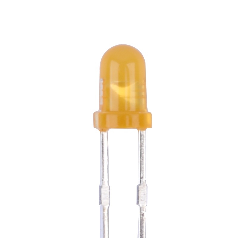 Bead LED cu priză, portocaliu, cap rotund 3.0 mm, tensiune de funcționare 2.0 V, curent 20 mA, lungime de undă 600–610 nm, fascicul 30°, cip San'an