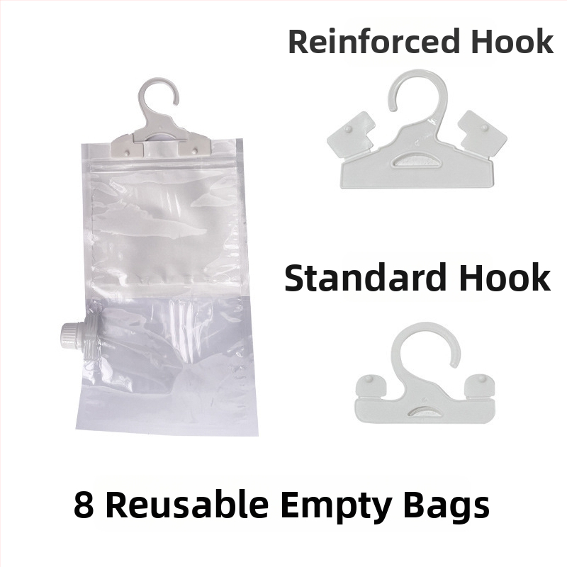 Pakabinamas daugkartinės desikanto maišelio drabužiams ir bendrabutyje – pakabinimas, drėgmės absorbcija, pelėsio atsparumas