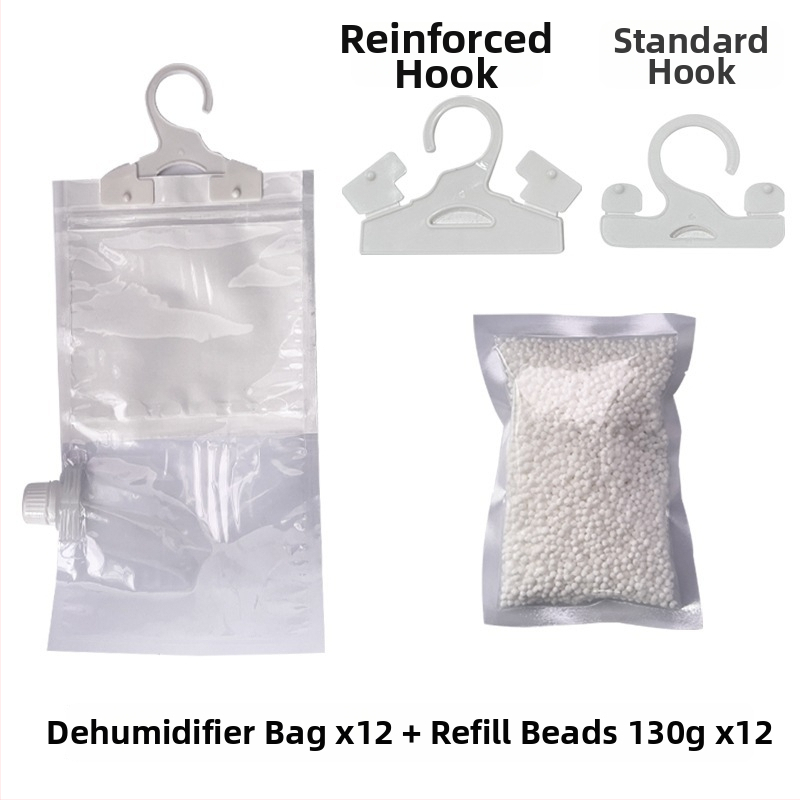 Pakabinamas daugkartinės desikanto maišelio drabužiams ir bendrabutyje – pakabinimas, drėgmės absorbcija, pelėsio atsparumas