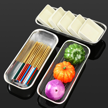 Кошница за клечки и прибори от 201 неръждаема стомана с дреножно рафче за дезинфекционен шкаф